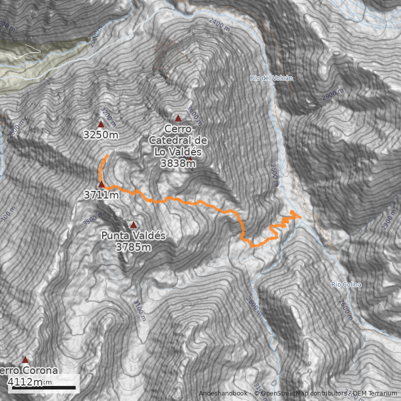 Mapa Cara Este por Quebrada Carreñito Norte