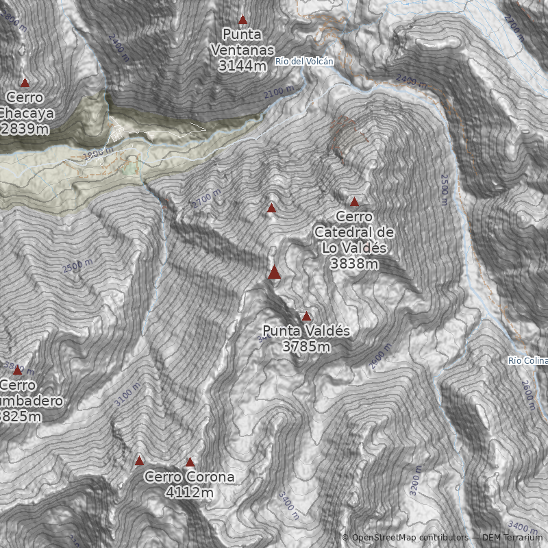 Mapa Cara Este por Quebrada Carreñito Norte