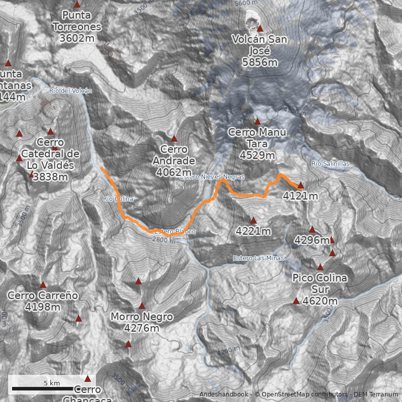 Mapa Normal desde Paso Nieves Negras