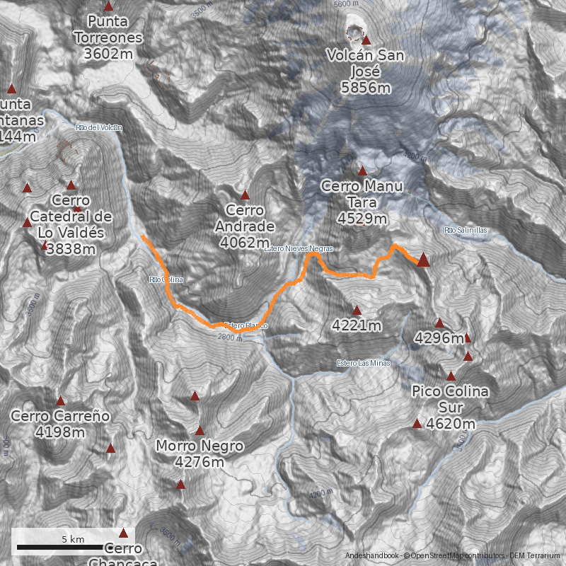 Mapa Normal desde Paso Nieves Negras