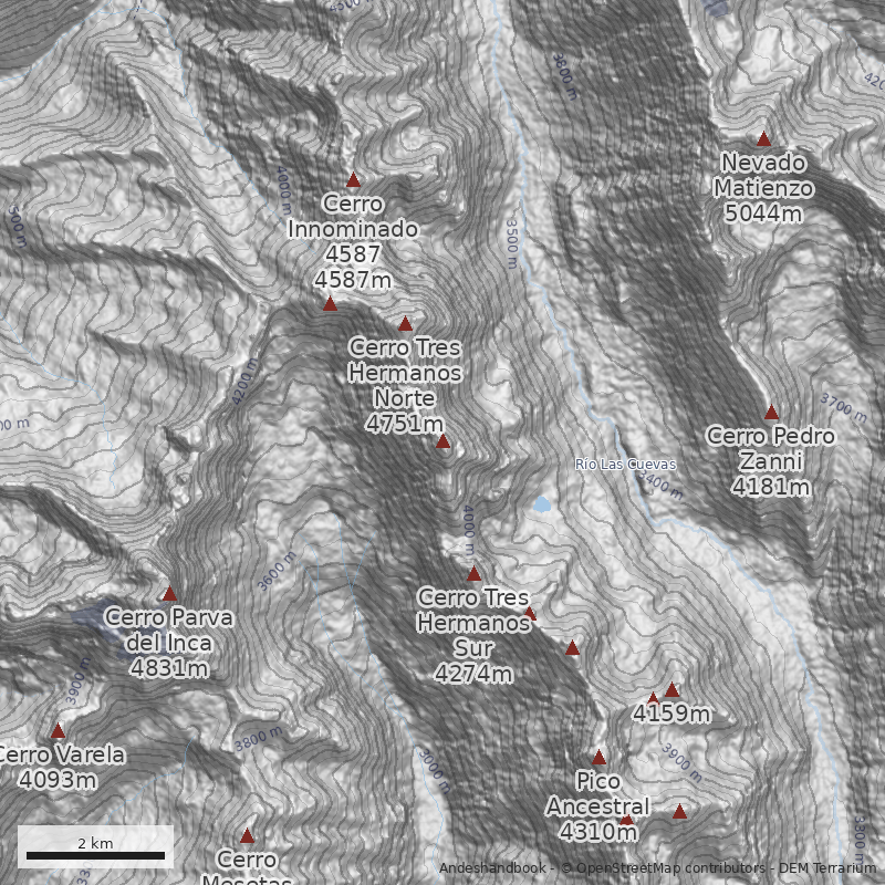 Mapa Ruta Normal a Cumbre Central