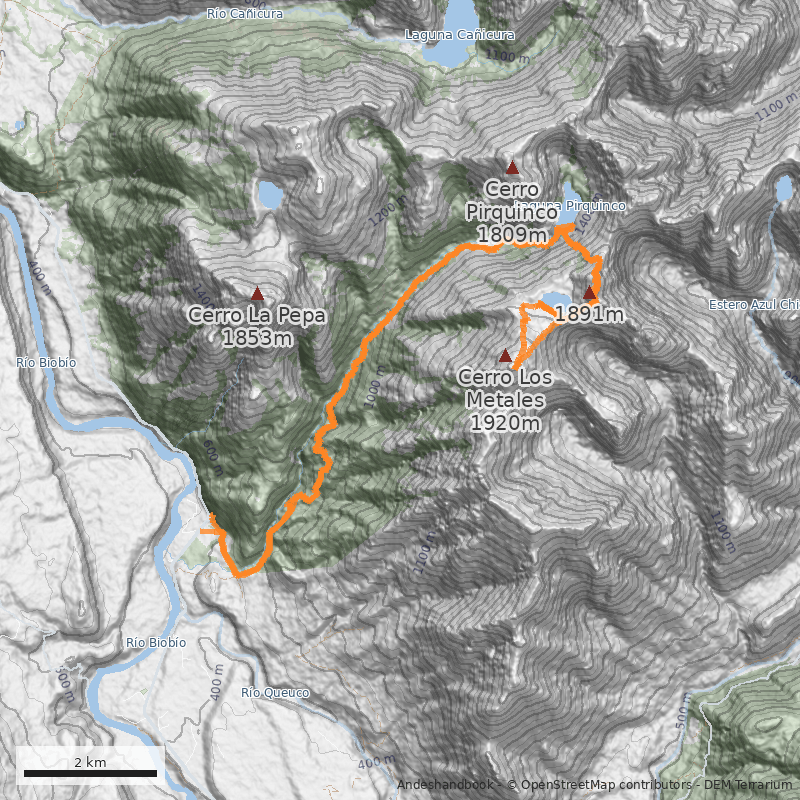 Mapa Normal desde la laguna de los Patos