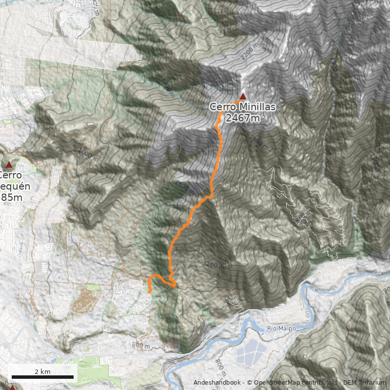 Mapa Filo Sur desde Hacienda el Peñón