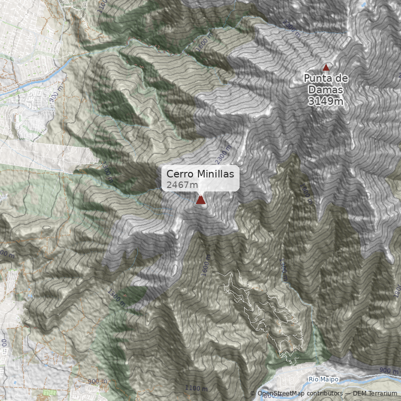 Mapa Filo Sur desde Hacienda el Peñón