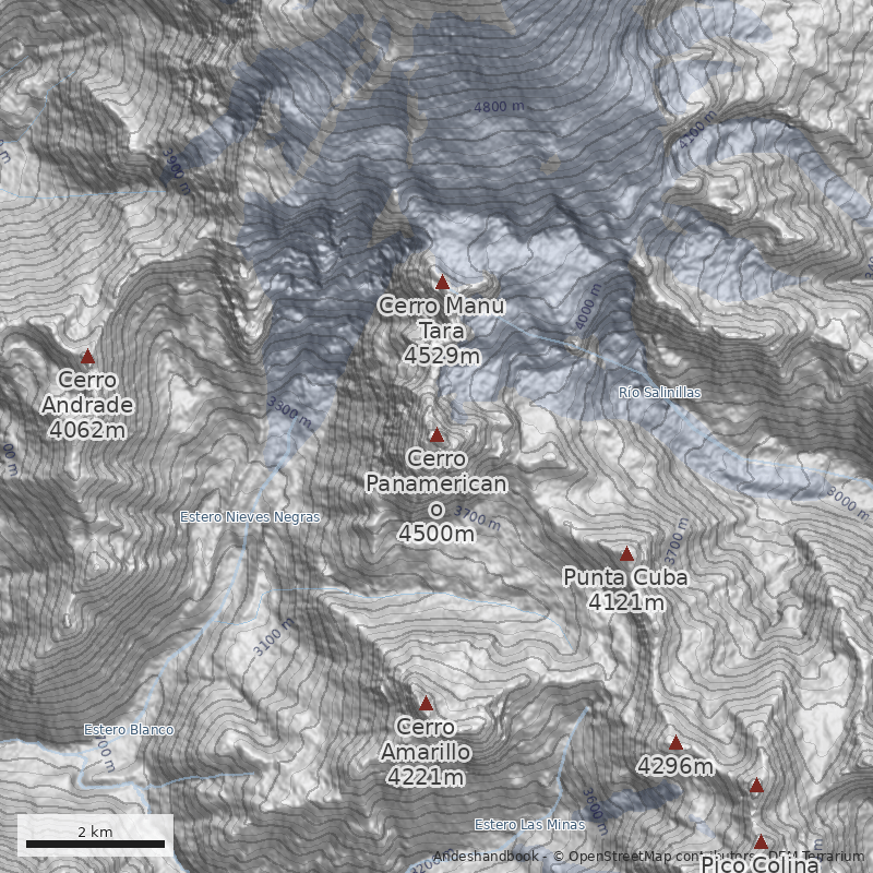 Mapa Variante canaleta cara sur