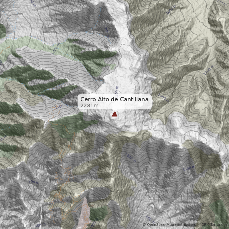 Mapa Cara Oeste por la Quebrada Mina de Plata