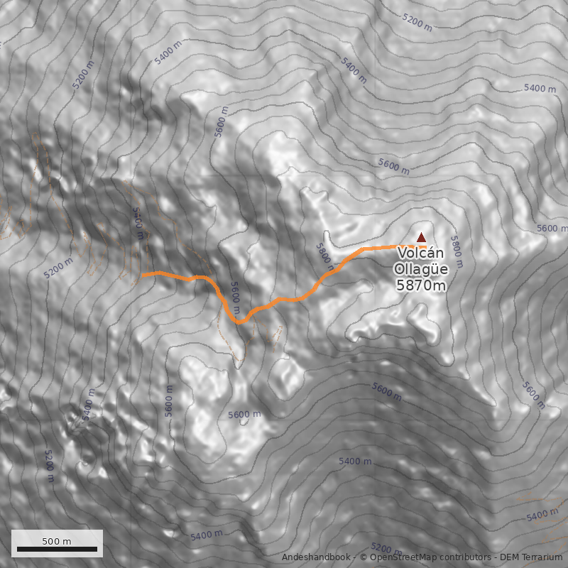 Mapa Normal cumbre chilena