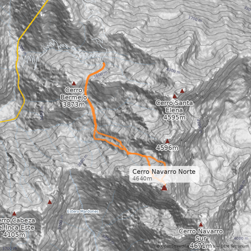 Mapa Vertiente Chilena por Quebrada Rodado Mecha