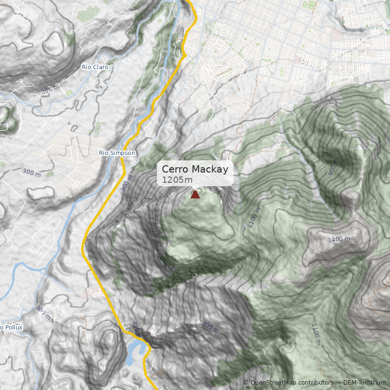 Mapa Ladera Norte desde Villa Socovesa