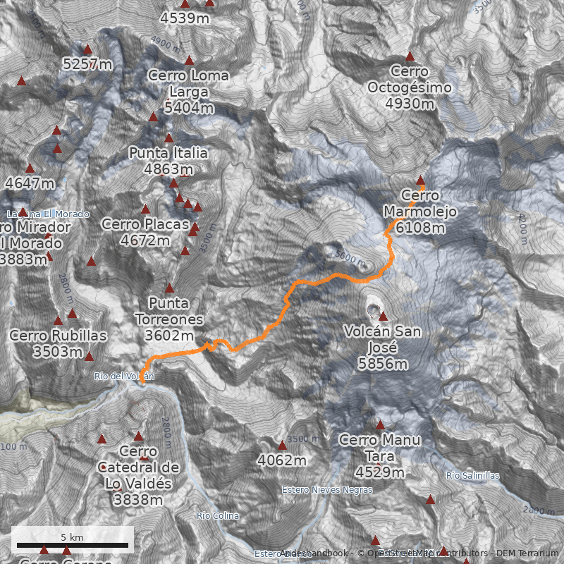 Mapa Ruta del Portezuelo