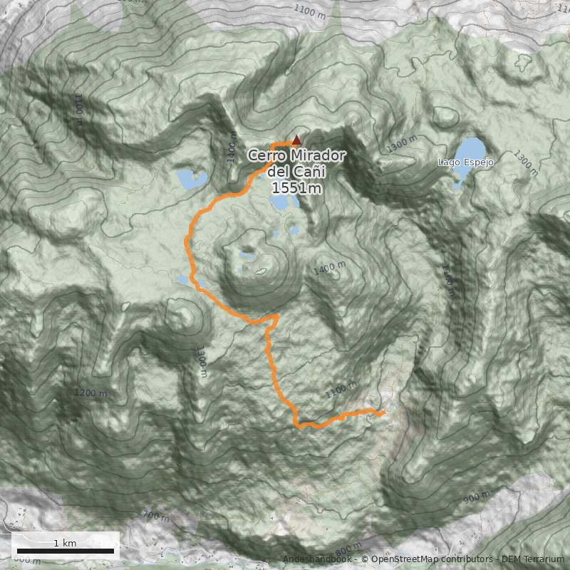 Mapa Cara Sur desde Coilaco