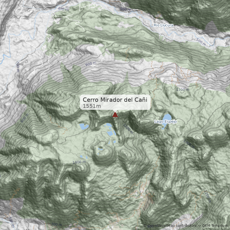 Mapa Cara Sur desde Coilaco