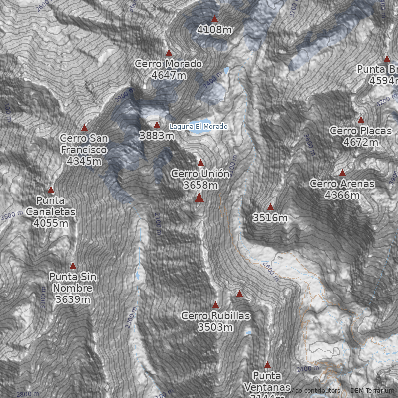 Mapa Travesía desde el Cerro Unión
