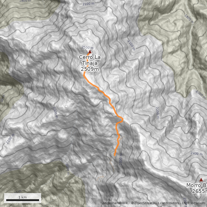 Mapa Normal desde Refugio Lagunillas