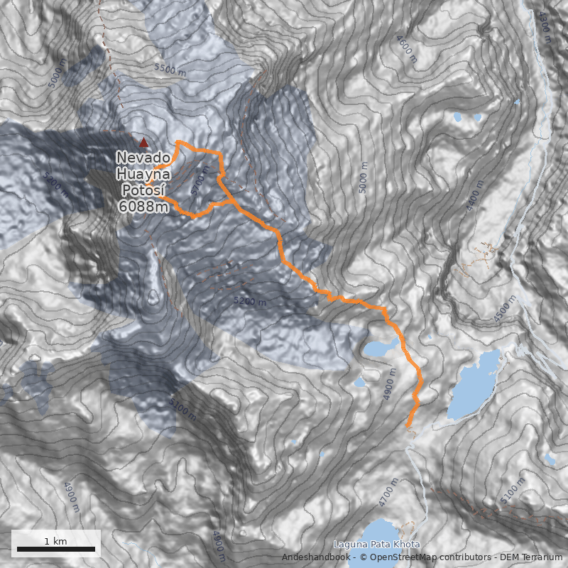 Mapa Vía de los Franceses (Cumbre Sur)