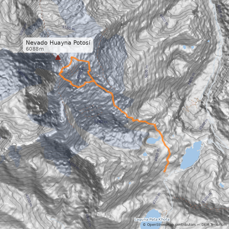Mapa Vía de los Franceses (Cumbre Sur)