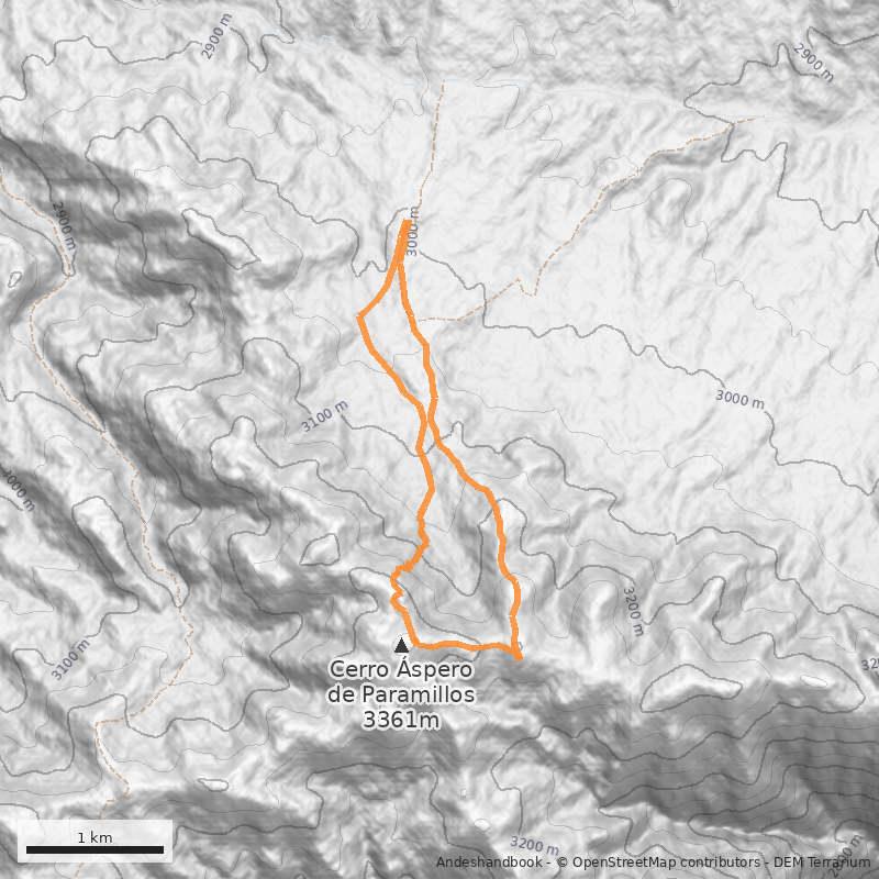 Mapa Normal desde la Cruz de Paramillos