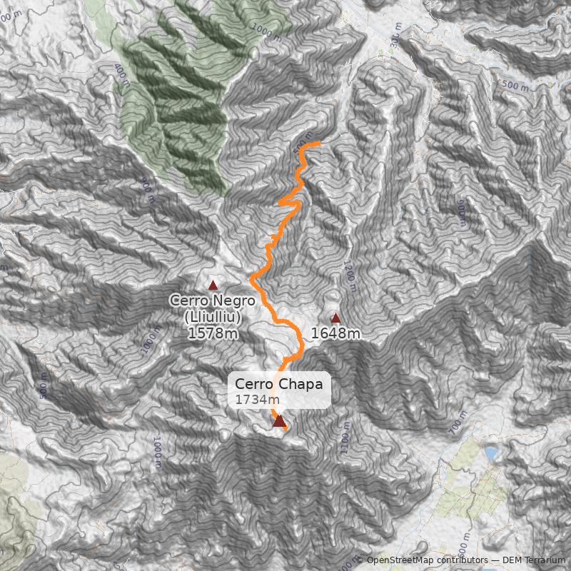 Mapa Cara Norte desde Quebrada Alvarado