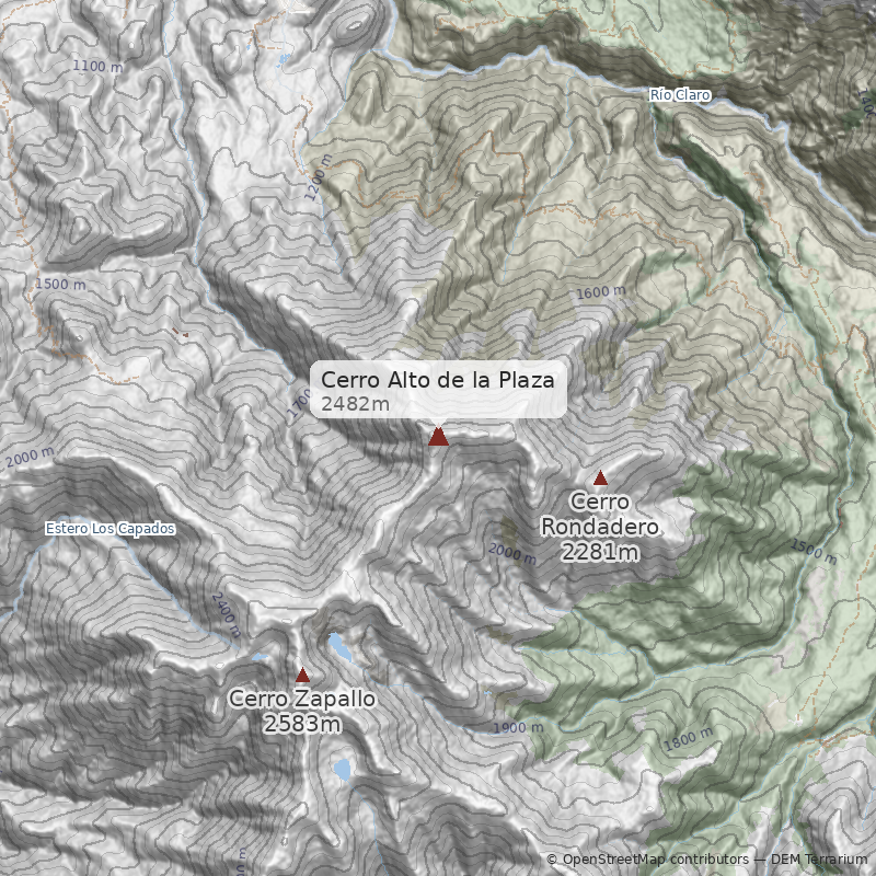 Mapa Normal a cumbre Norte desde el Rondadero