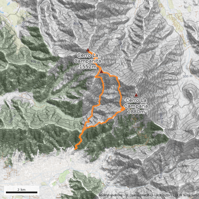 Mapa Cara Sureste Desde Olmué - Cajón de San Pedro
