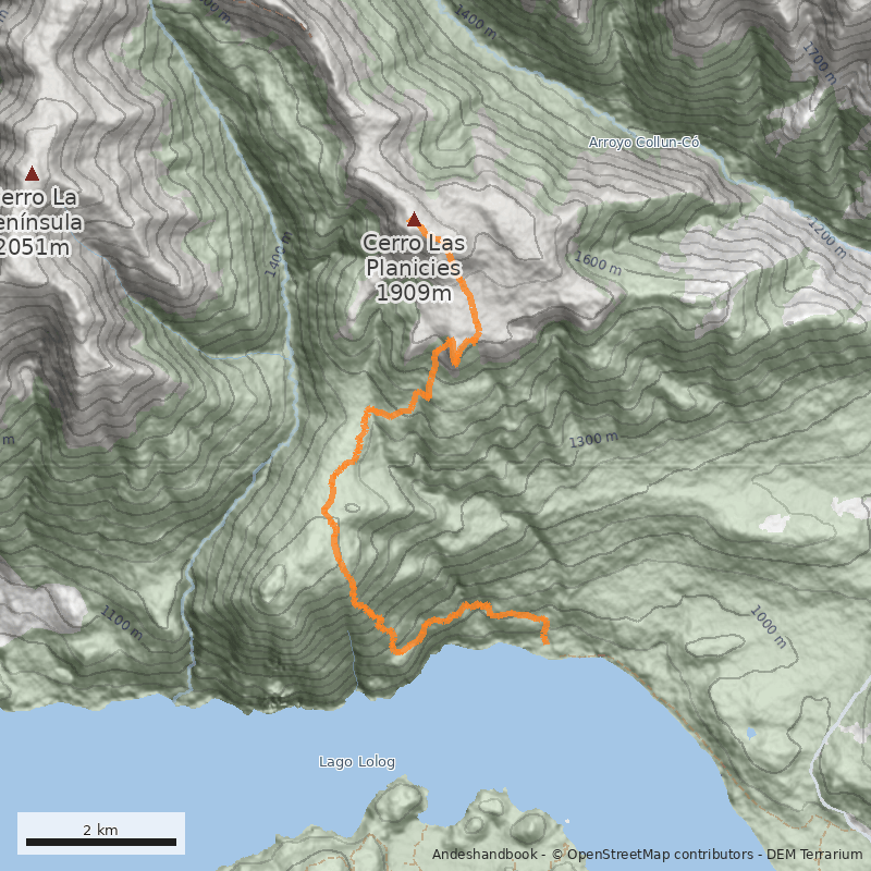 Mapa Normal desde lago Lolog