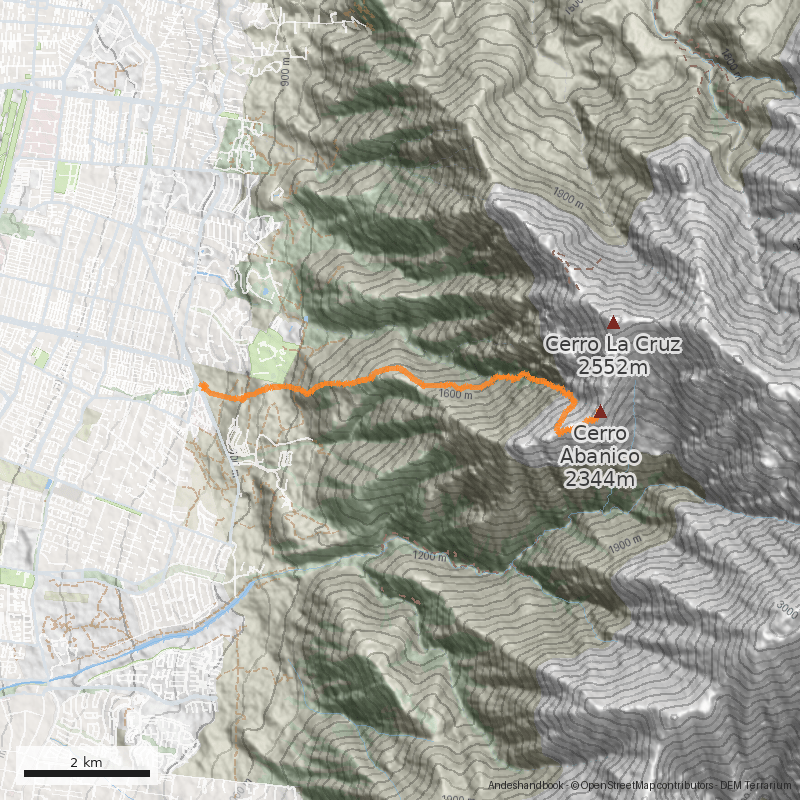 Mapa Quebrada de Peñalolén