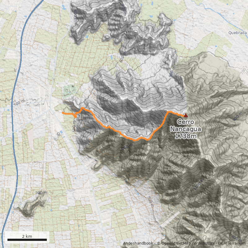 Mapa Cara Oeste desde Alto Jahuel