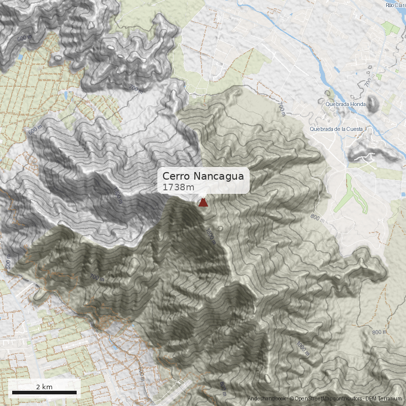 Mapa Cara Oeste desde Alto Jahuel
