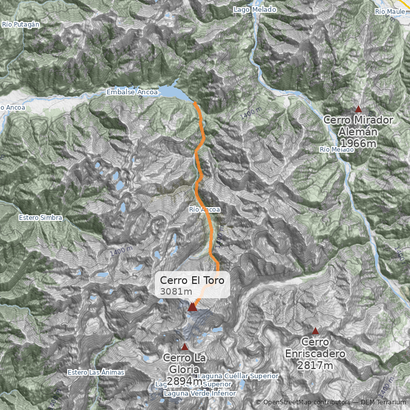 Mapa Normal por río Ancoa