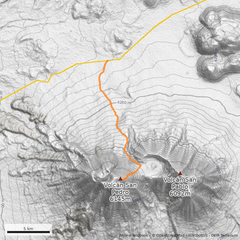 Mapa Ruta ladera norte