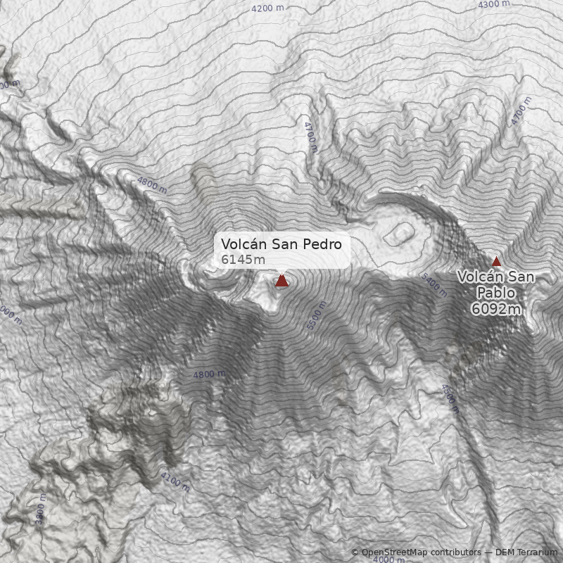 Mapa Ruta ladera norte
