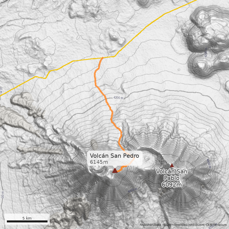 Mapa Ruta ladera norte