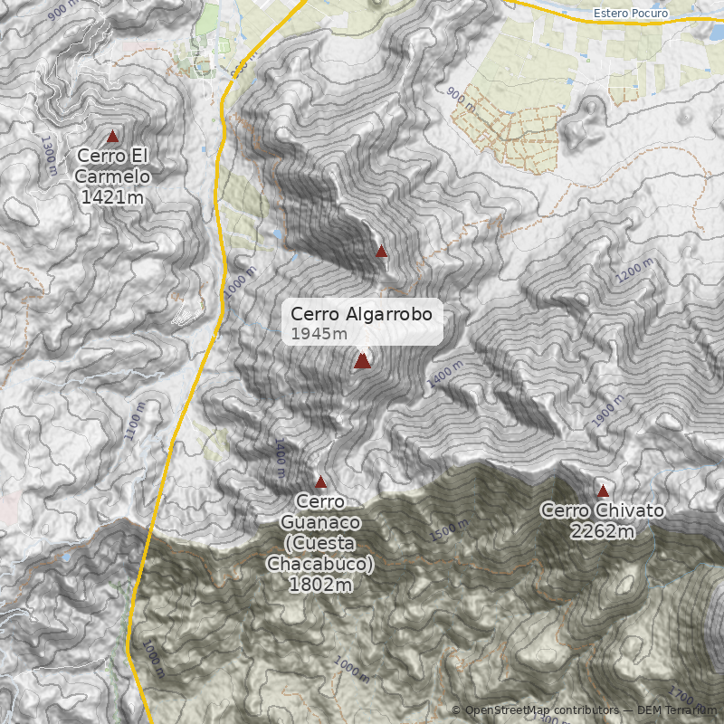 Mapa Directa desde Autopista Los Libertadores