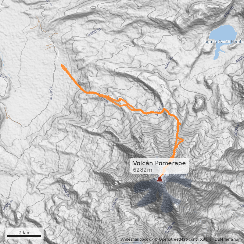 Mapa Normal (cara norte) desde Chile