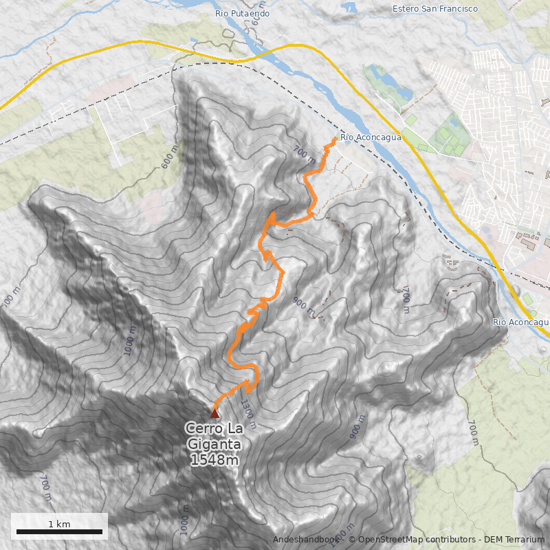 Mapa La Giganta vía Parque La Giganta