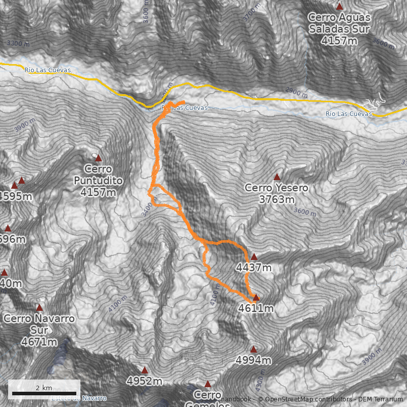 Mapa Normal por Quebrada de los Gemelos