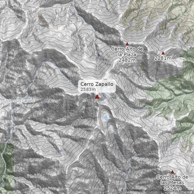 Mapa Travesía Zapallo desde Alto Huemul