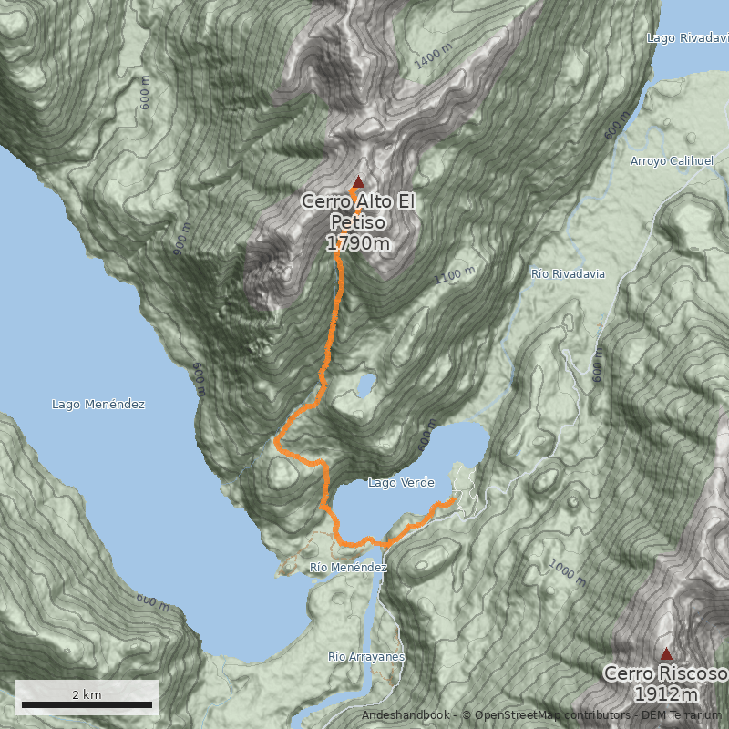 Mapa Normal desde Lago Verde