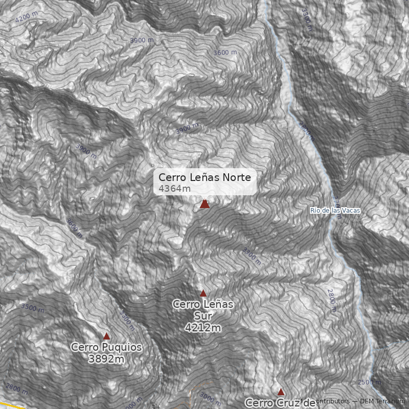 Mapa Normal desde Leñas Sur