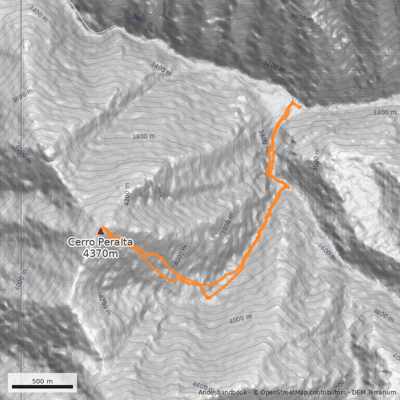 Mapa Cara este desde Infiernillo