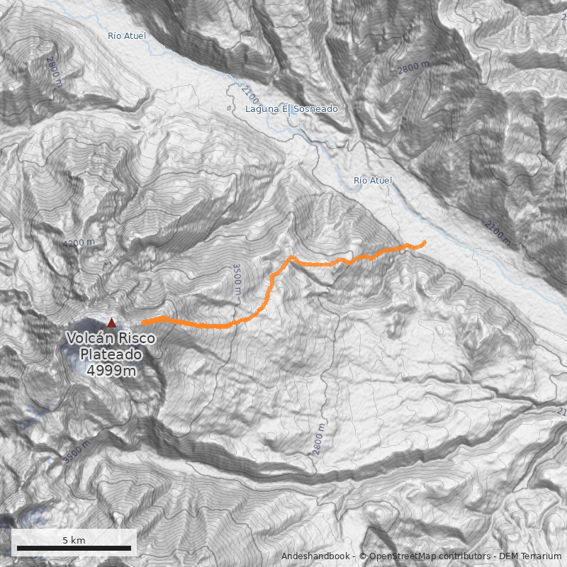Mapa Por el Filo Este a Cumbre Este