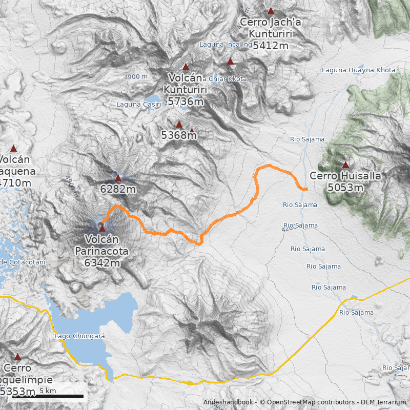Mapa Boliviana por portezuelo