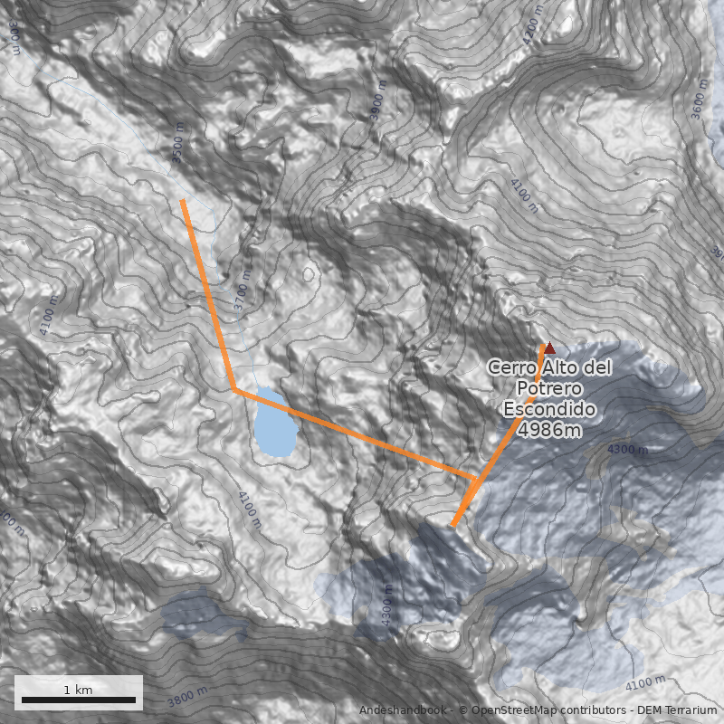 Mapa Potrero Escondido y Filo Sur