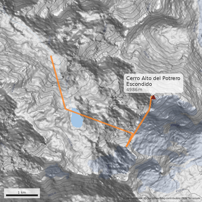 Mapa Potrero Escondido y Filo Sur