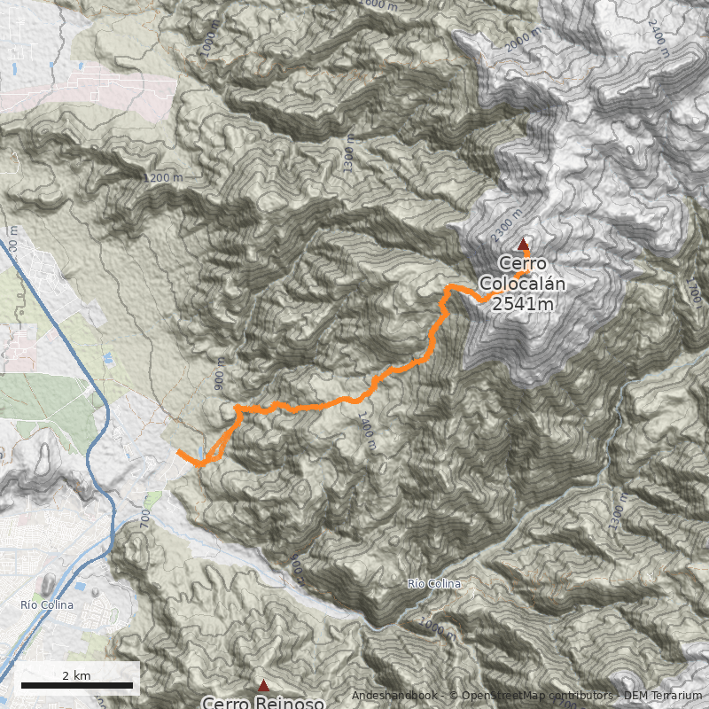 Mapa Normal desde Peldehue