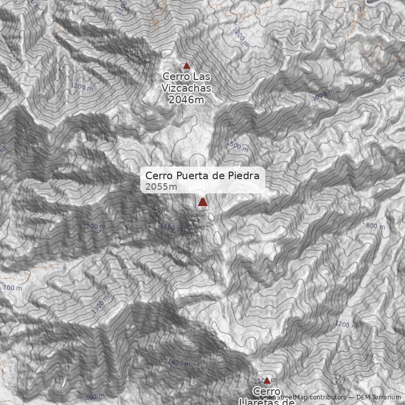 Mapa Filo norte desde cerro Las Vizcachas