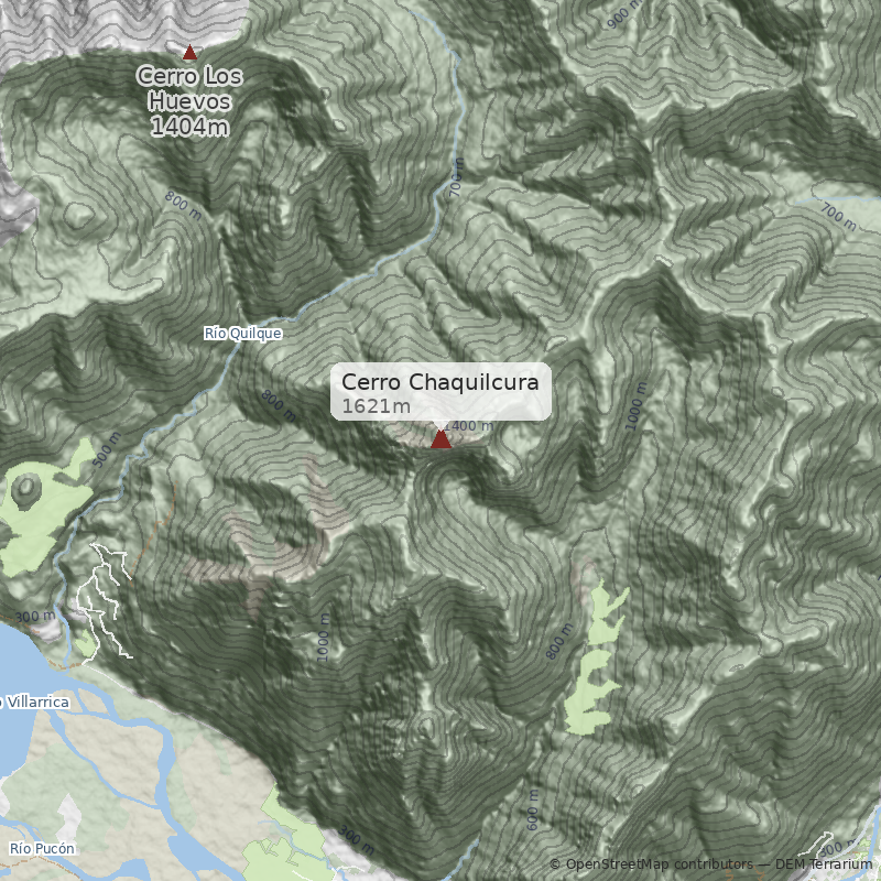 Mapa Cara norte desde Río Quilque