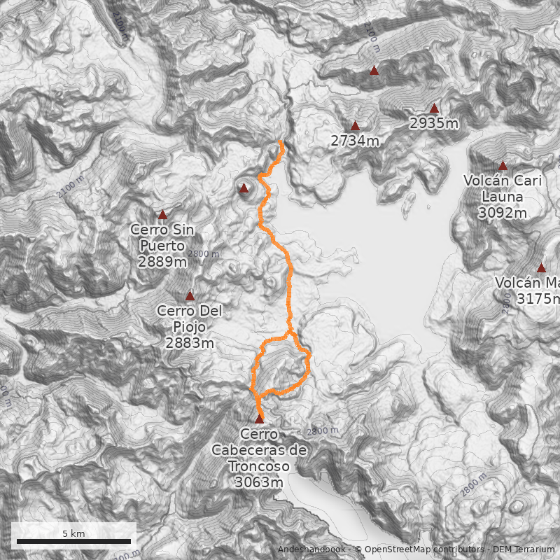 Mapa Normal desde la laguna del Piojo
