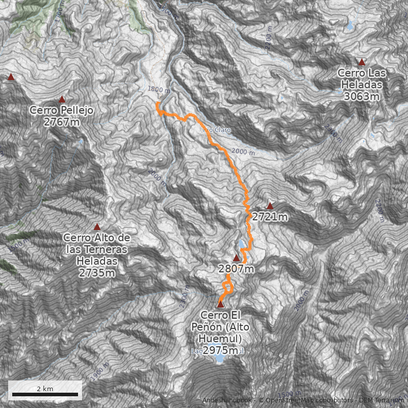 Mapa Normal desde Alto Huemul