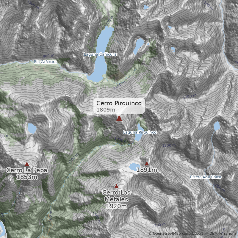 Mapa Normal desde laguna Cañicura